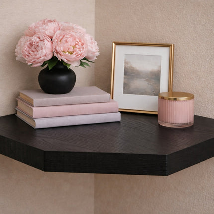 Floating Wall Corner Shelf - Black