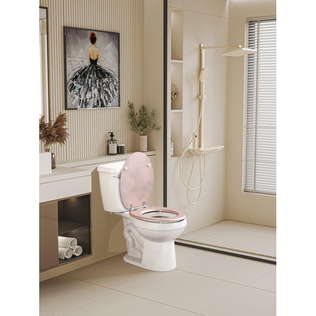 18" MDF Glitter Coated Toilet Seat Bathroom Toilet Seat Cover Durable