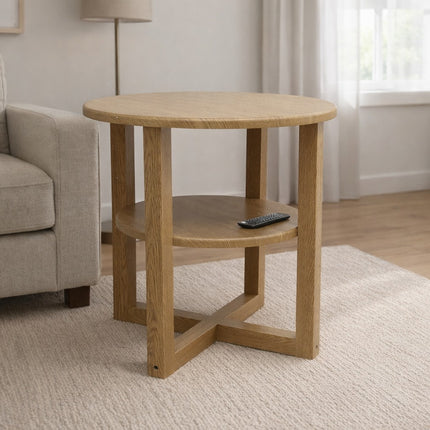 Small Sofa Side Lamp Coffee Table Bedroom - Oak