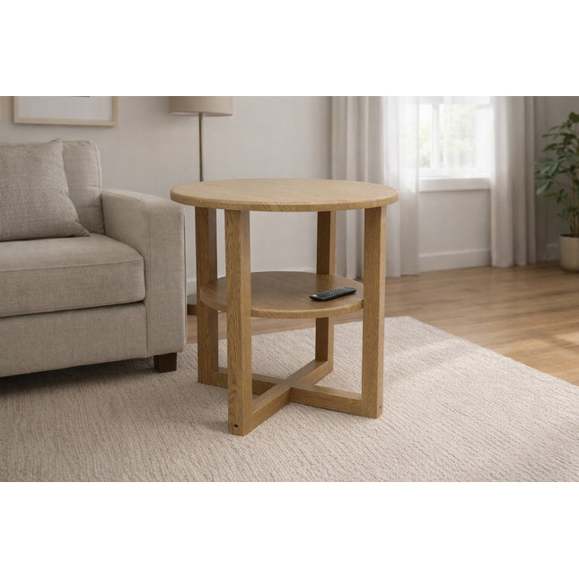 Small Sofa Side Lamp Coffee Table Bedroom - Oak