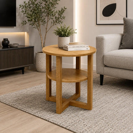 Small Sofa Side Lamp Coffee Table Bedroom - Oak