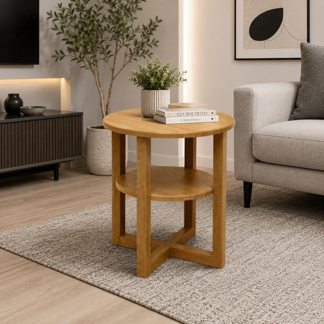 Small Sofa Side Lamp Coffee Table Bedroom - Oak