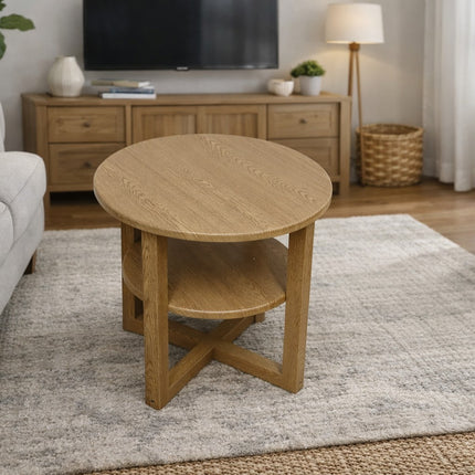Small Sofa Side Lamp Coffee Table Bedroom - Oak