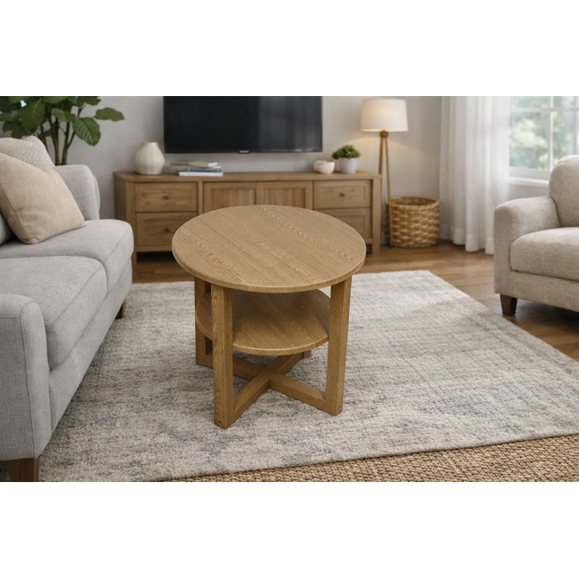 Small Sofa Side Lamp Coffee Table Bedroom - Oak