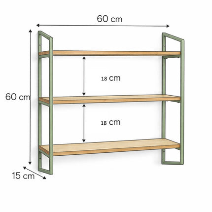 3 Tier Shelving Metal Frame Wooden Shelf-1O2