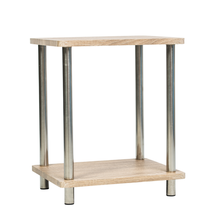 Small Side Table Bedside 2 Tier Occasional Tables - Oak