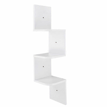 3 Tier Corner Shelves Wall Floating Shelf - White