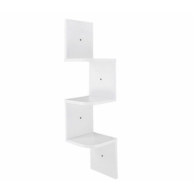 3 Tier Corner Shelves Wall Floating Shelf - White