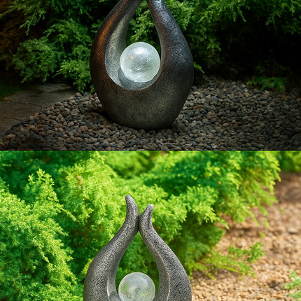 Garden Sculpture & Statues Solar Lights Outdoor Garden Ornaments Silver