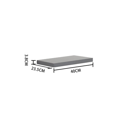 40cm High Gloss Wall Floating Shelf Grey
