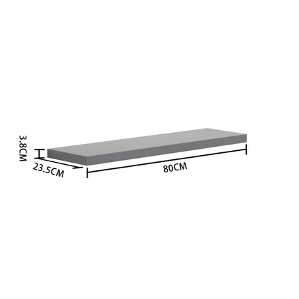 High Gloss Wall Floating Shelf-80CM GREY