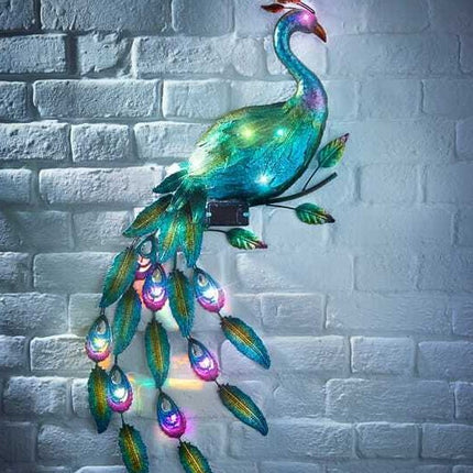 LED Solar Peacock Wall Light