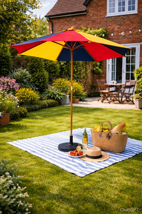 Kids Multicoloured Garden Parasol Sun Shade Patio Bench Umbrella