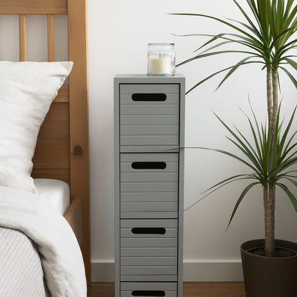 4 Drawer Chest Cabinets Storage Unit Bathroom Home Grey -0314