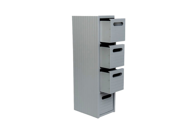 4 Drawer Chest Cabinets Storage Unit Bathroom Home Grey