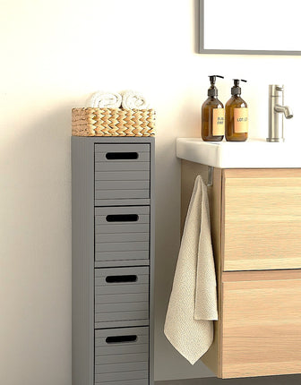 4 Drawer Chest Cabinets Storage Unit Bathroom Home Grey -0314