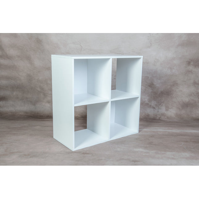 4 Cube Shelving Unit White Storage Display Organiser Bookcase Freestanding Shelf Cabinet