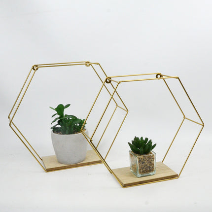 Set of Hexagon Shelves - Gold