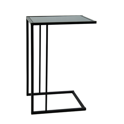 C Shaped Sofa Side Table Laptop Desk - Black