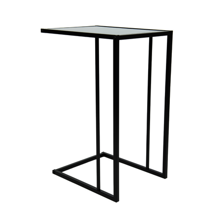 C Shaped Sofa Side Table Laptop Desk - Black