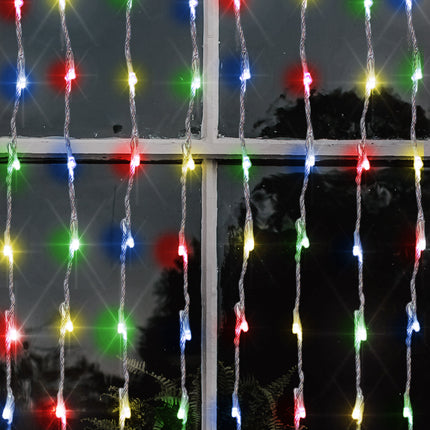 240 LED Cascading Waterfall Curtain Outdoor Christmas Lights Cool White