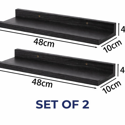48CM SET OF 2 SHELF - BLACK