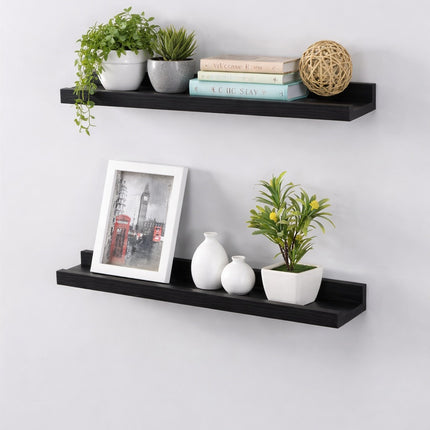 48CM SET OF 2 SHELF - BLACK