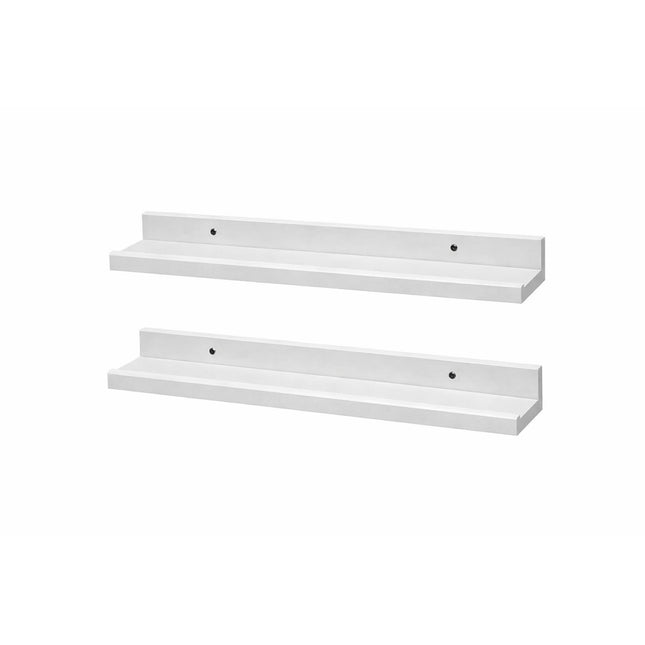 Set of 2 Floating Wall Mounted Shelf 48cm - White