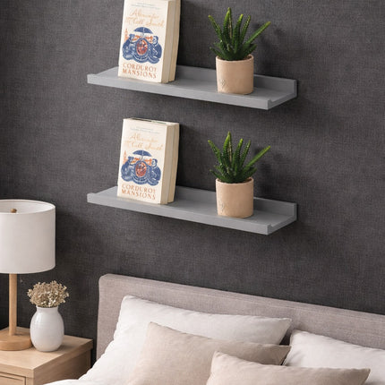 Set of 2 Floating Wall Mounted Shelf 48cm - Grey
