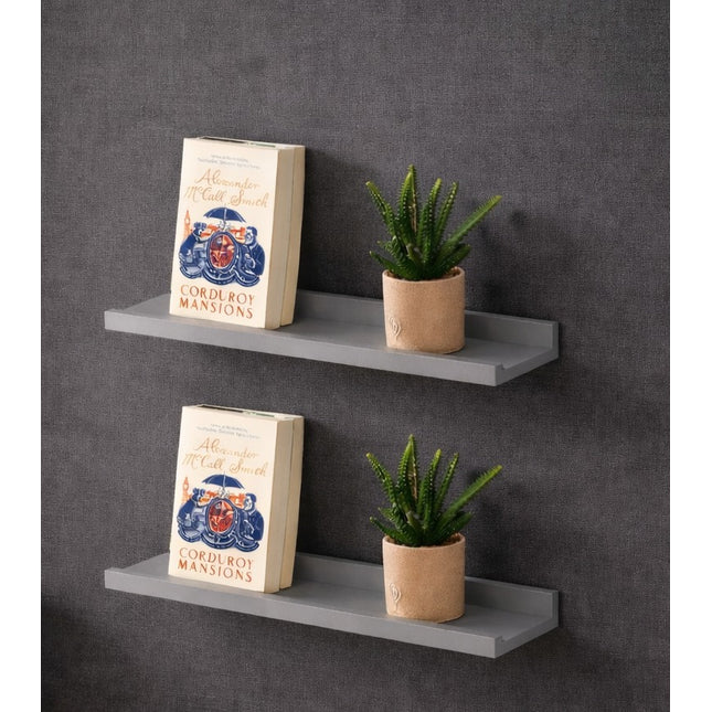 Set of 2 Floating Wall Mounted Shelf 48cm - Grey
