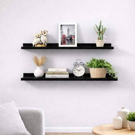 80cm Wide Photo Shelf - Black