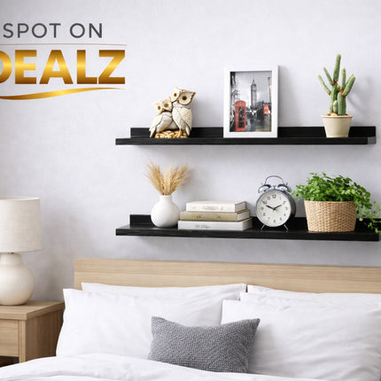 80cm Wide Photo Shelf - Black