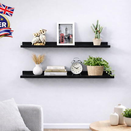 80cm Wide Photo Shelf - Black