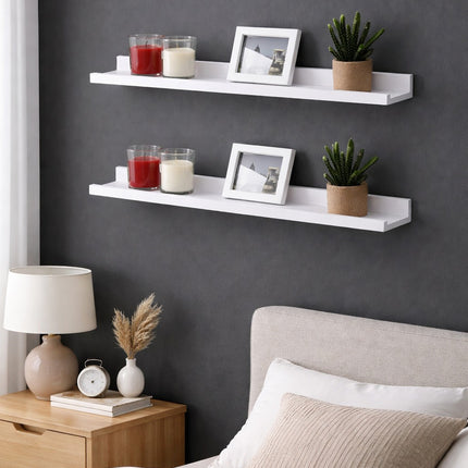 80cm Wide Photo Shelf - WHITE