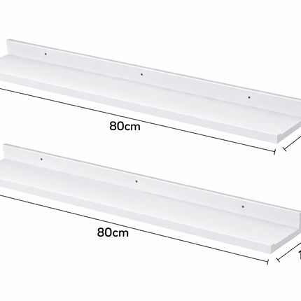 80cm Wide Photo Shelf - WHITE