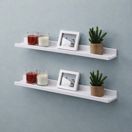 80cm Wide Photo Shelf - WHITE