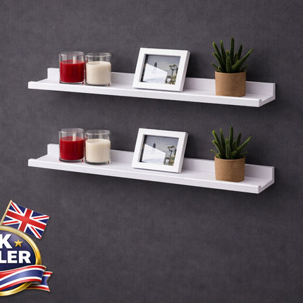 80cm Wide Photo Shelf - WHITE