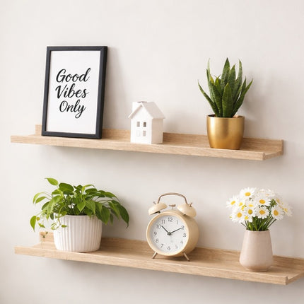 80cm Wide Photo Shelf - Oak