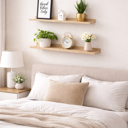 80cm Wide Photo Shelf - Oak