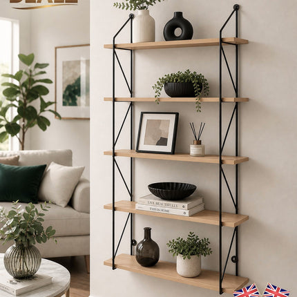 5 Tier Metal Wire Floating Shelf