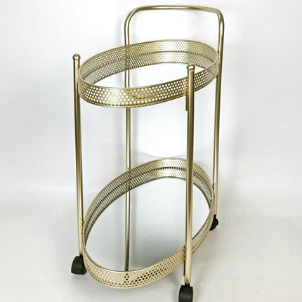 Drinks Trolley Kitchen Island Bar Serving Cart - Gold