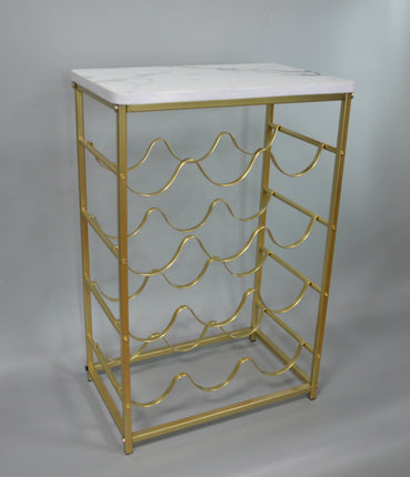 4 Tier Wine Rack Free Standing Bottle Holder Storage Stand Gold