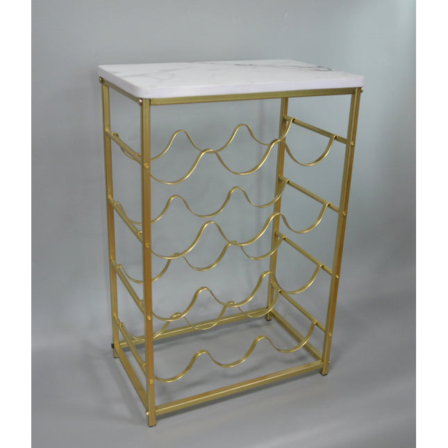 4 Tier Wine Rack Free Standing Bottle Holder Storage Stand Gold