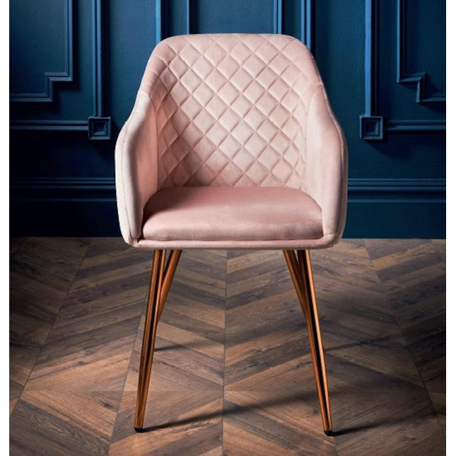 Accent Chair Velvet Dining Chairs Side Armchair Living Room - Blush