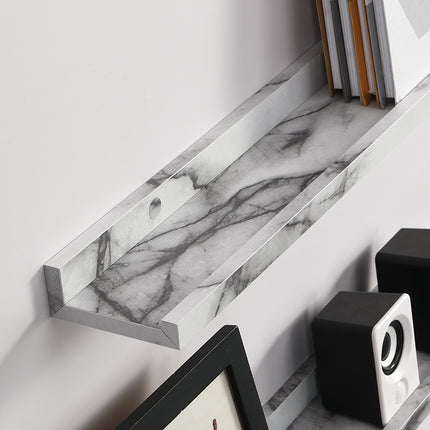 Set of 2 Floating Wall Mounted Shelf 80cm - Marble Effect