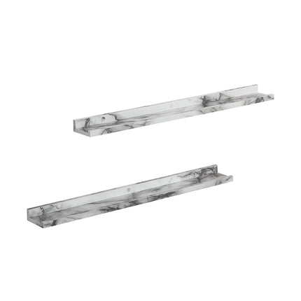 Set of 2 Floating Wall Mounted Shelf 80cm - Marble Effect