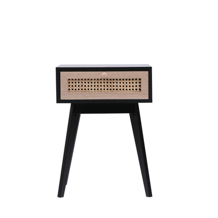 Contemporary 1 Drawer Bedside Night Stand Table Lamp Black