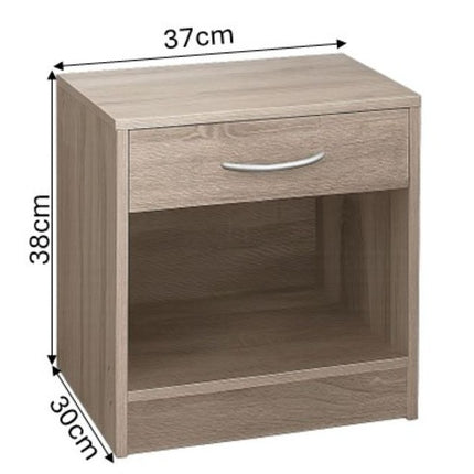 Bedside Cabinet End Side Table Living Room - Oak