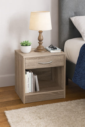 Bedside Cabinet End Side Table Living Room - Oak