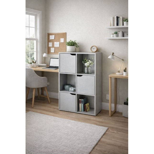 6 Cube Storage Bookcases and Shelving Units - Oak